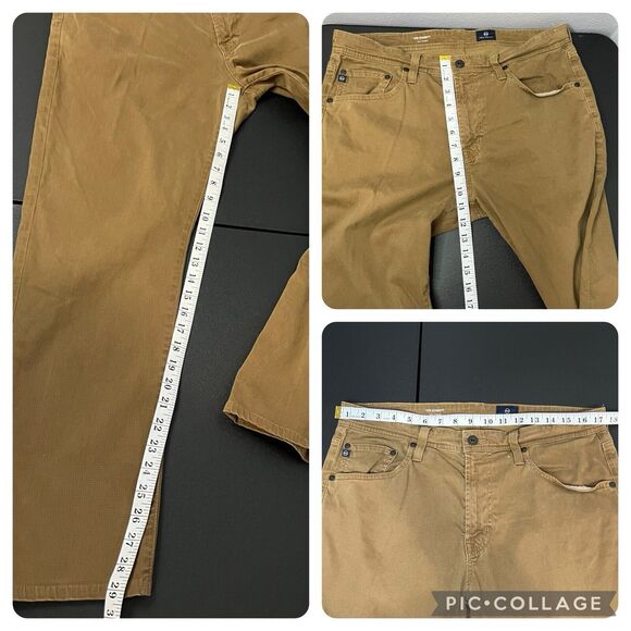 AG Adriano Goldschmied Brown Check Pants Men's Sz 34x32 - Picture 7 of 9